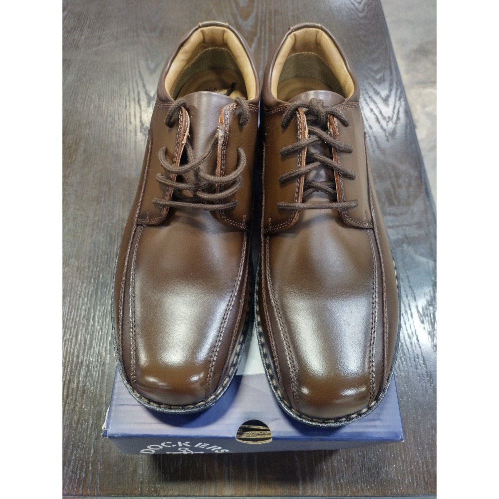 Dockers Trustee Mens Dress Oxford Shoes Dark Tan 9.5 W Wide Bicycle Toe 90-29023